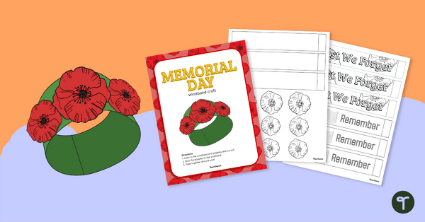 Image of Memorial Day Craft - Printable Bracelets