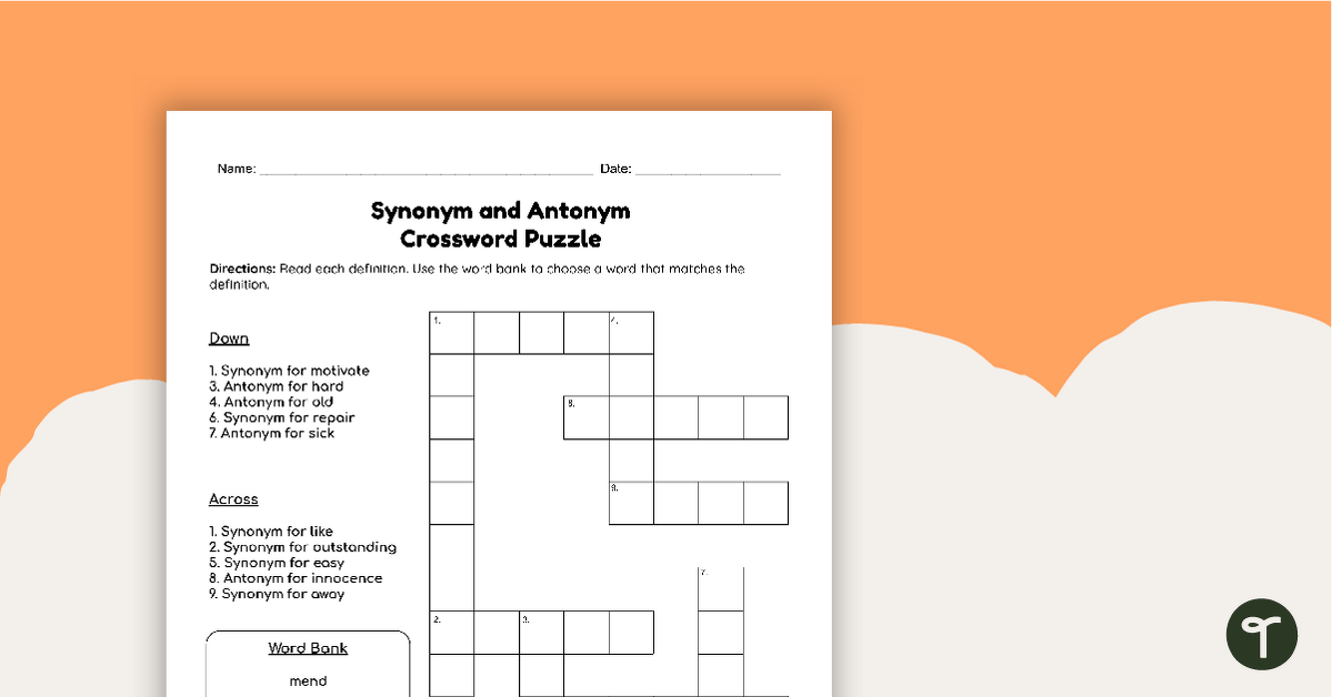 printable crossword puzzles for kids with word bank