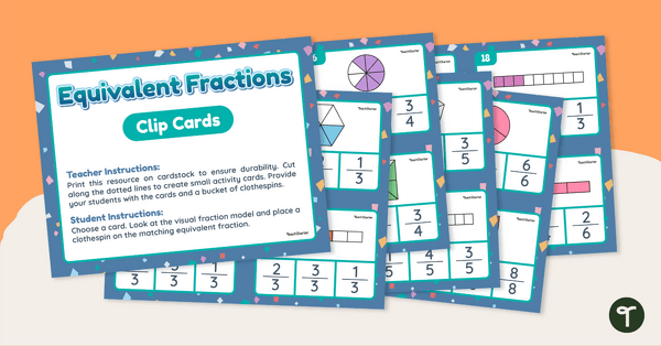 Go to Equivalent Fractions – Clip Cards teaching resource