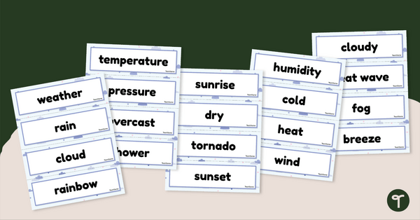 Go to Weather Word Wall Vocabulary teaching resource