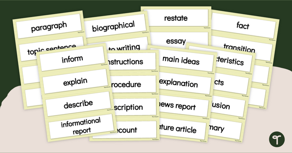 Go to Informative Writing Word Wall teaching resource