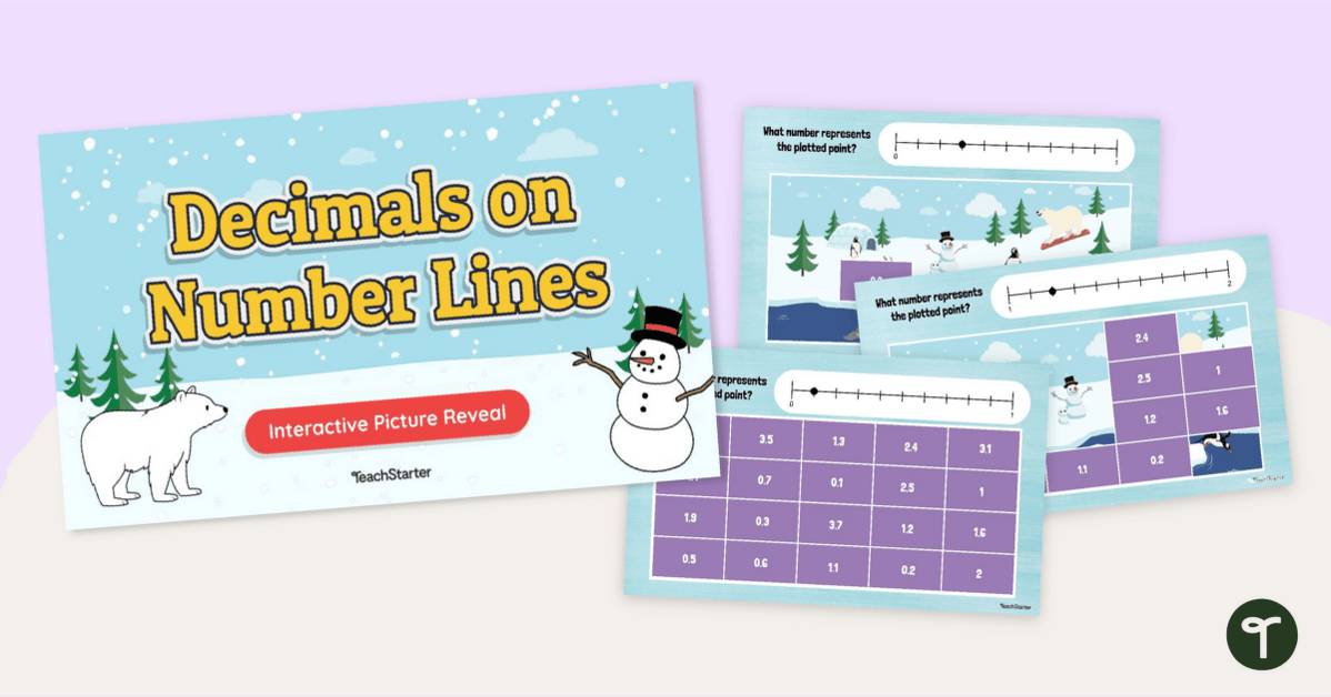 Decimals on Number Lines Interactive Mystery Picture teaching resource