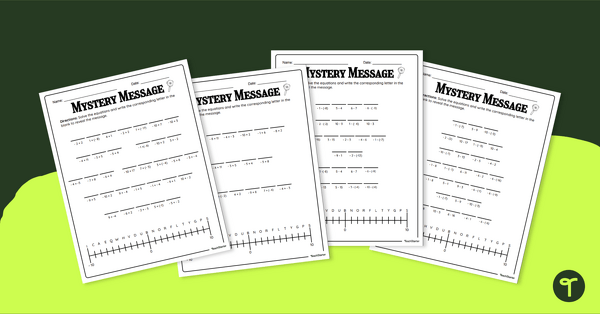Go to Adding and Subtracting Integers - Codebreaker Worksheets teaching resource