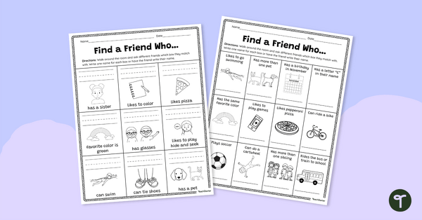 Image of Find a Friend Who…Worksheet