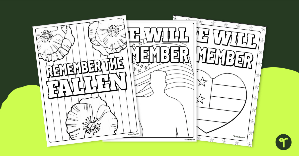 Memorial Day Coloring Pages teaching resource