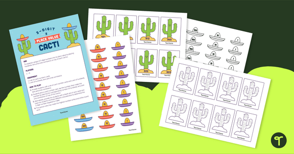 Image of Place Value Cacti - 3-Digit Expanded Form Activity