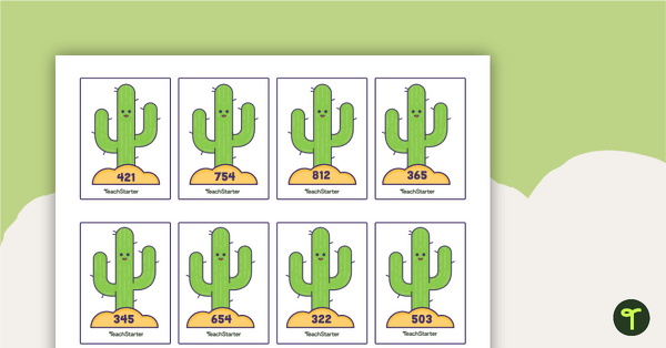 Place Value Cacti - 3-Digit Expanded Form Activity teaching resource