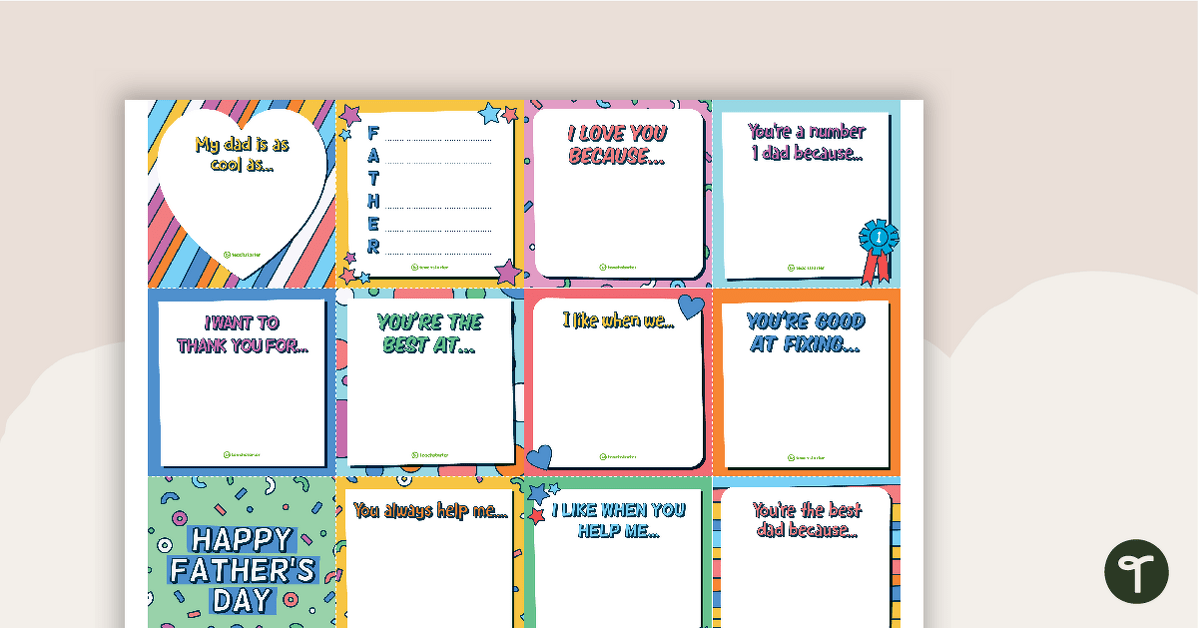 Father's Day Decorative Square Templates teaching resource
