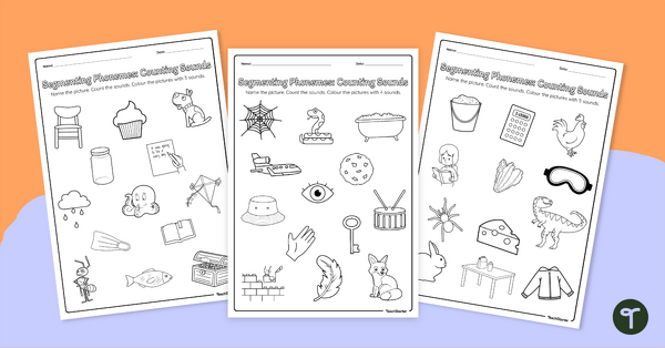Go to Count and Colour Sounds - Phoneme Counting Worksheets teaching resource