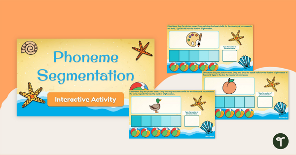 Image of Beach-Themed Phoneme Segmentation Interactive Activity
