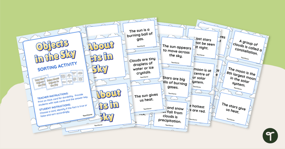 Objects in the Sky – Sorting Activity teaching resource