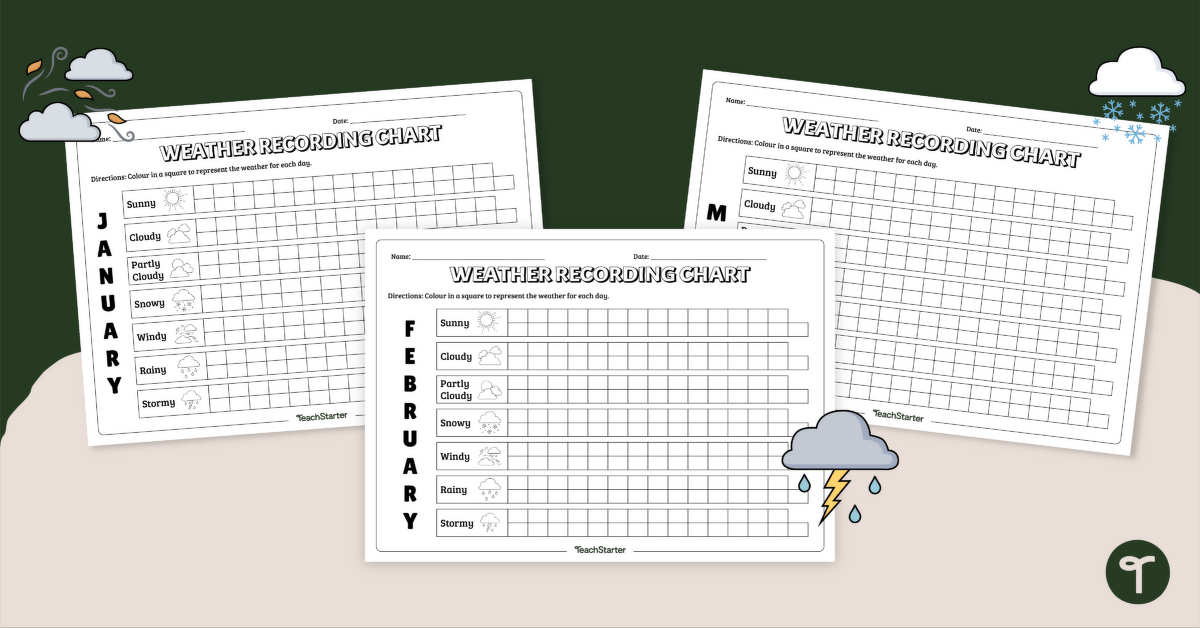 Printable Weather Recording Charts teaching resource
