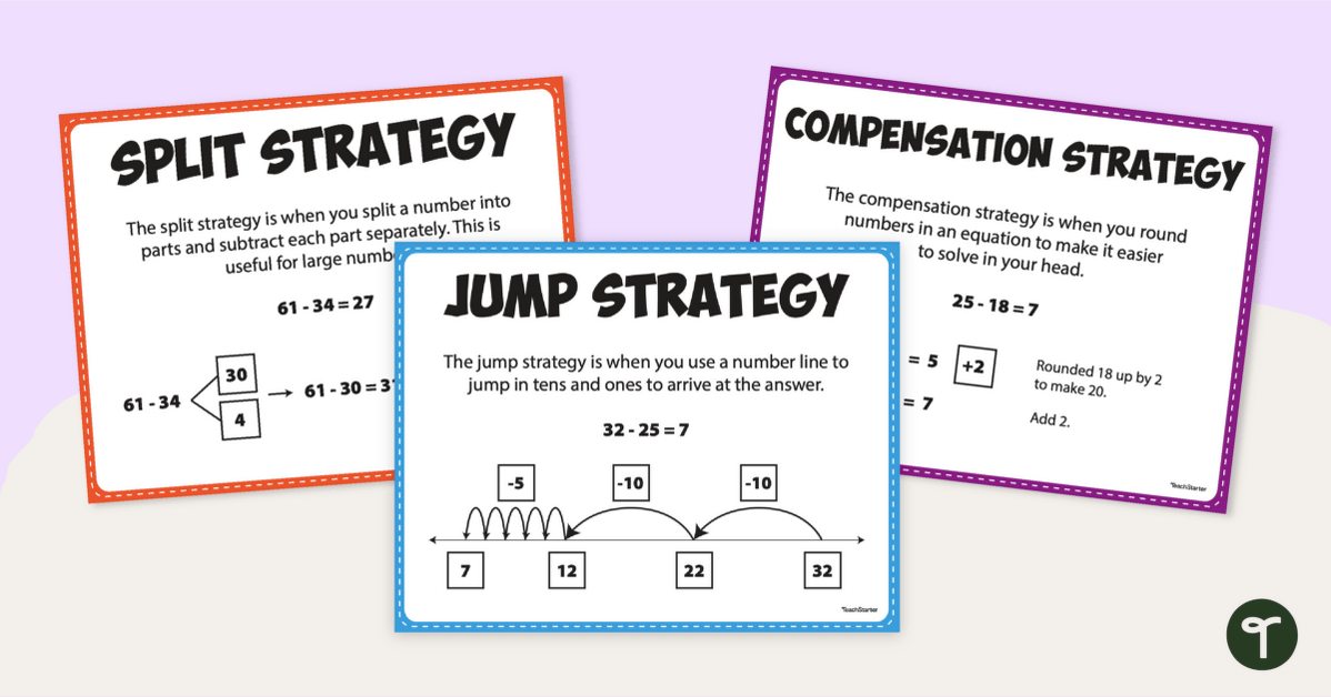 Double-Digit Subtraction Strategies Posters teaching resource