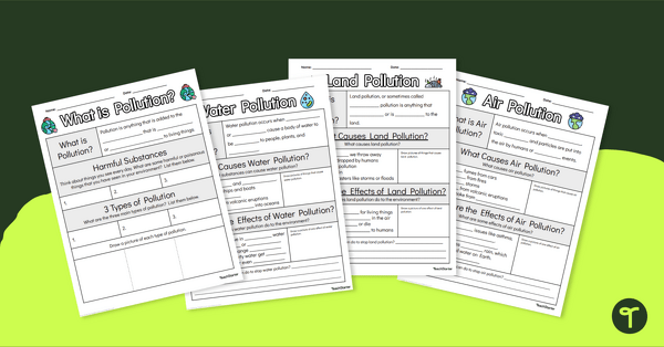 Go to What is Pollution? Guided Note-Taking Worksheets teaching resource