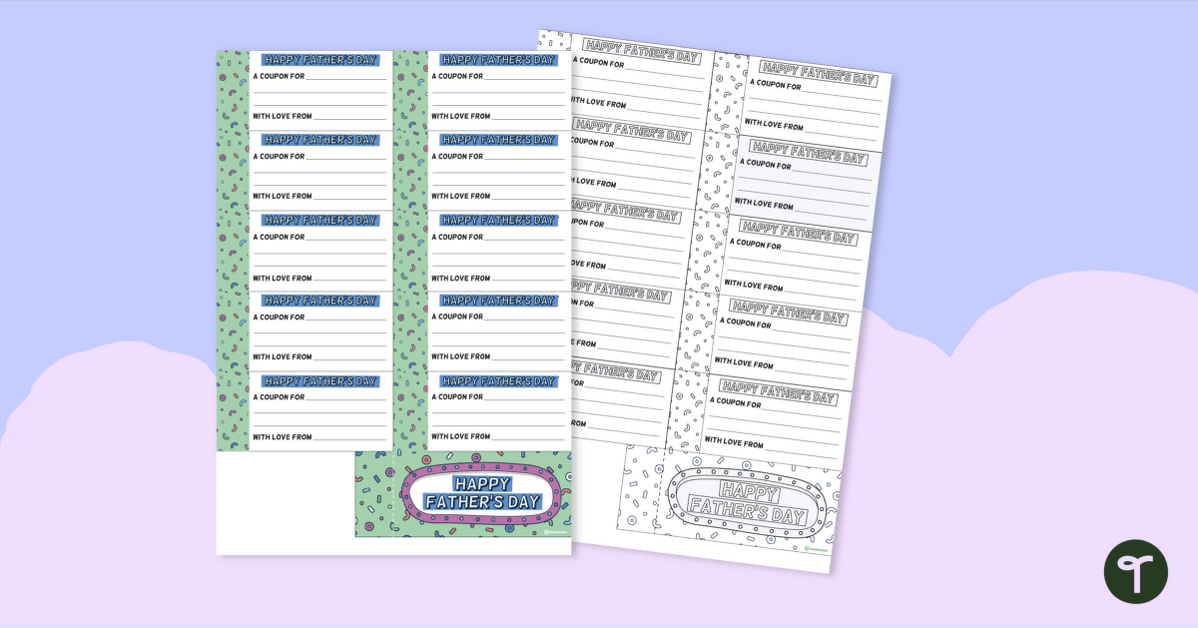 Printable Father's Day Coupon Book teaching resource