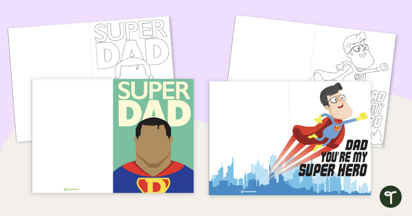 Go to Superhero Printable Father's Day Cards teaching resource