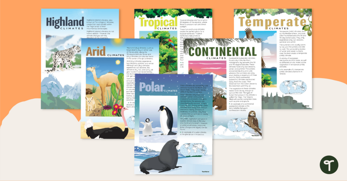 Climate Zones of the World – Poster Pack teaching resource