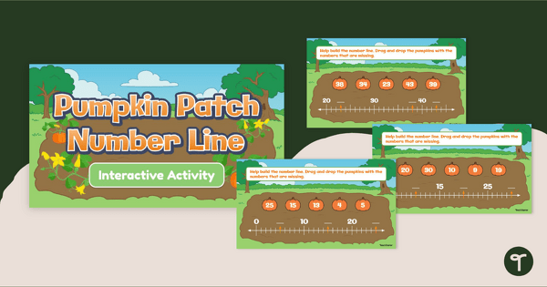 Pumpkin Patch Number Line Interactive Activity teaching resource