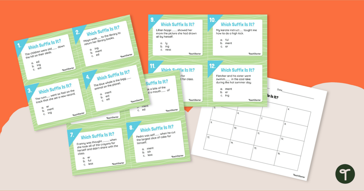Which Suffix is it? - Task Cards teaching resource