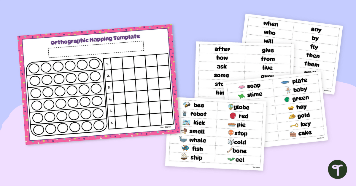 Orthographic Mapping Template and Word Cards teaching resource