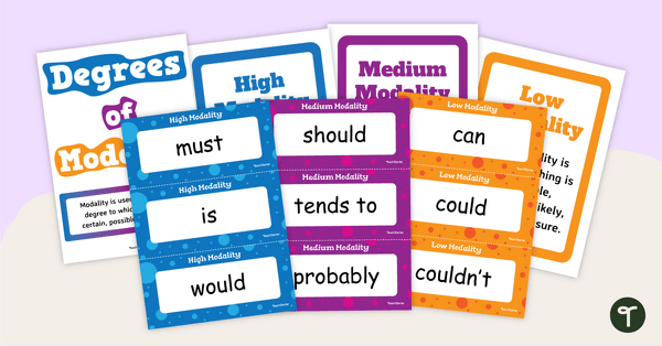 Go to Persuasive Words – Modality Word Wall with Information teaching resource