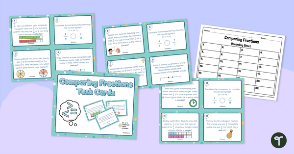 Image of Comparing Fractions – Task Cards