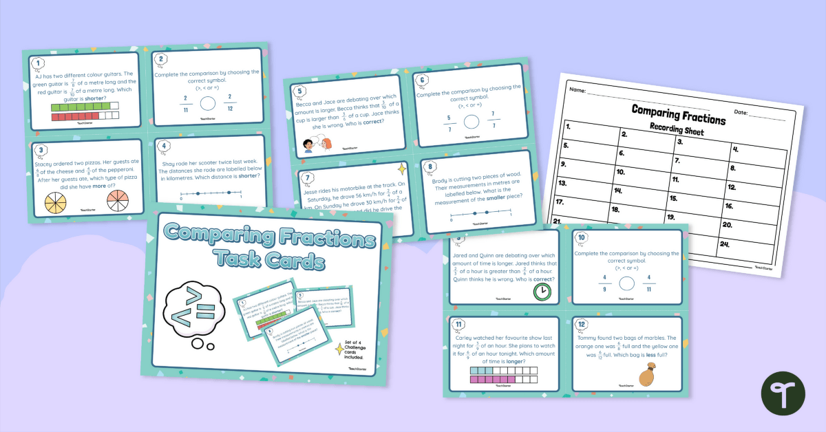 Comparing Fractions – Task Cards teaching resource