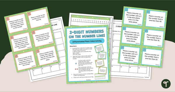 Image of Two-Digit Number Line - Differentiated Place Value Activities