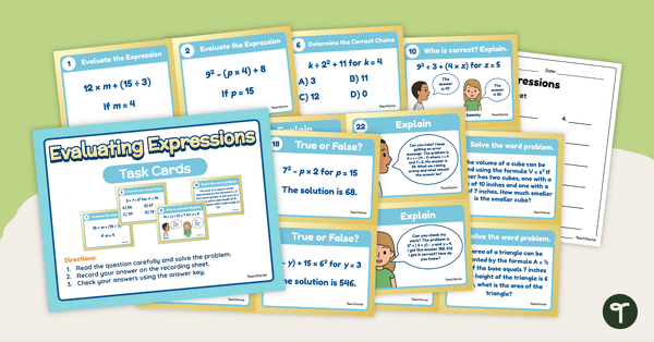 Go to Evaluating Expressions – Task Cards teaching resource