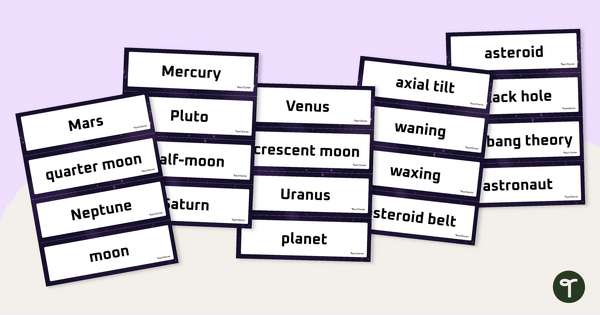 Go to Space - Word Wall Vocabulary teaching resource