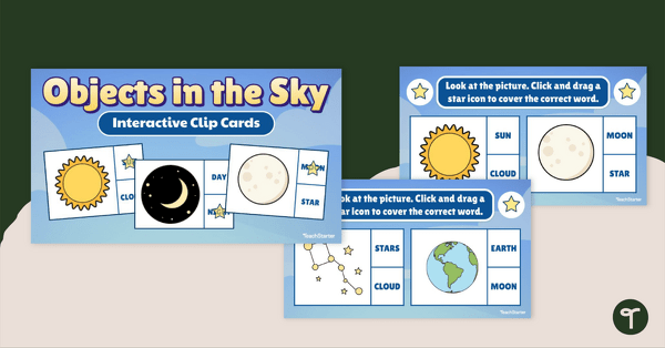 Objects in the Sky – Interactive Clip Cards teaching resource