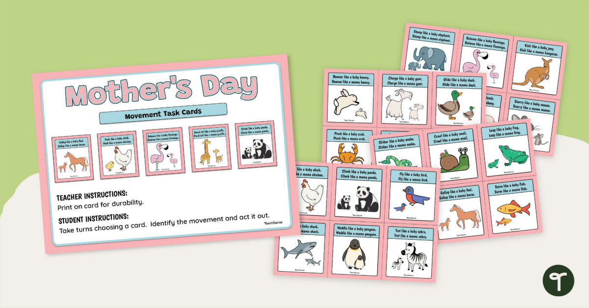 Brain Break Movement Cards - Mother's Day Theme teaching resource