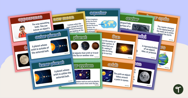 Go to Earth and Space Vocabulary Posters teaching resource