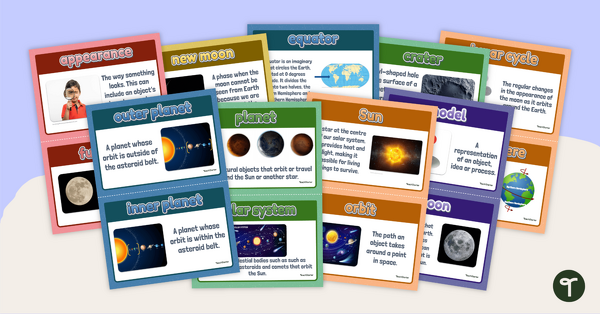 Go to Earth and Space Vocabulary Posters teaching resource