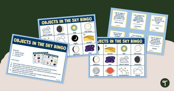Objects in the Sky Bingo teaching resource