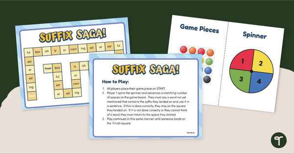 Go to Suffix Saga - Vocabulary Game teaching resource