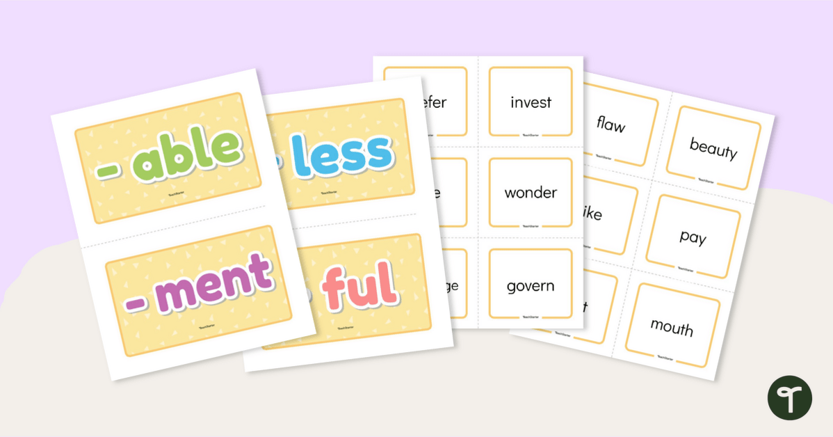 Words with Suffixes - Word Building Activity teaching resource