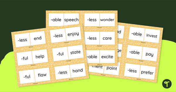 Suffix Dominoes - Vocabulary Game teaching resource