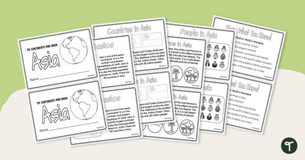 Go to The Continent of Asia - Mini-Book teaching resource