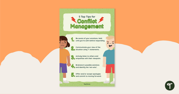 Go to Conflict Resolution Tips - Poster teaching resource