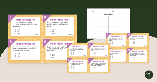 Go to Which Prefix is it? - Task Cards teaching resource