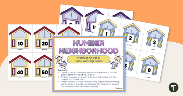 Go to Number Neighborhood - Printable Number Line Sequencing Cards teaching resource