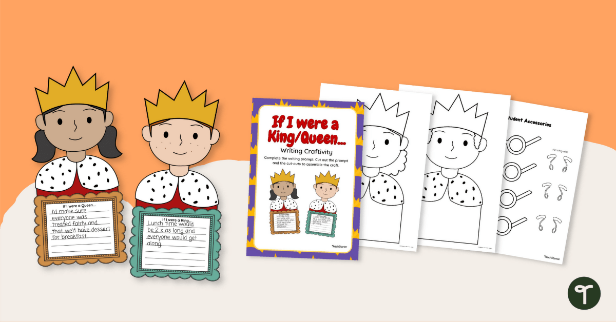 If I Were King/Queen... Writing Template teaching-resource