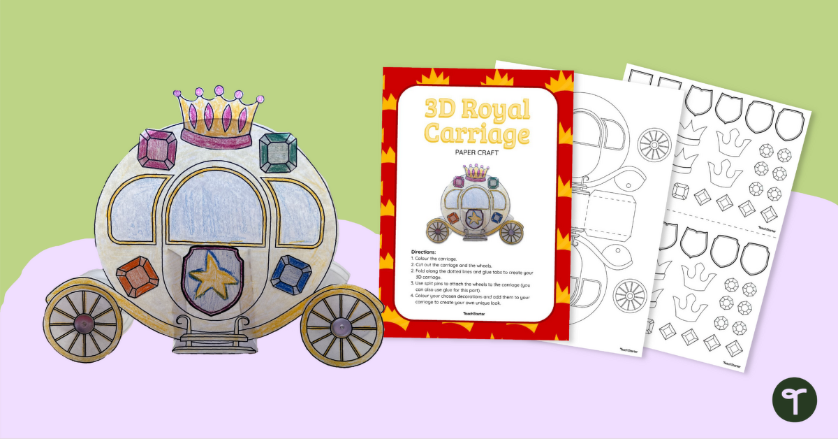 Royal Carriage Paper Craft Template teaching resource