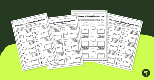 Go to Vertical Number Line - Rounding Worksheets teaching resource