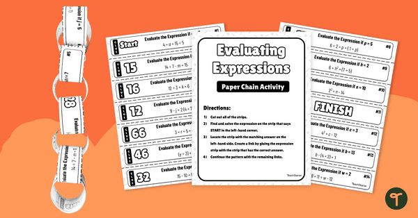 Go to Evaluating Expressions – Paper Chain Activity teaching resource