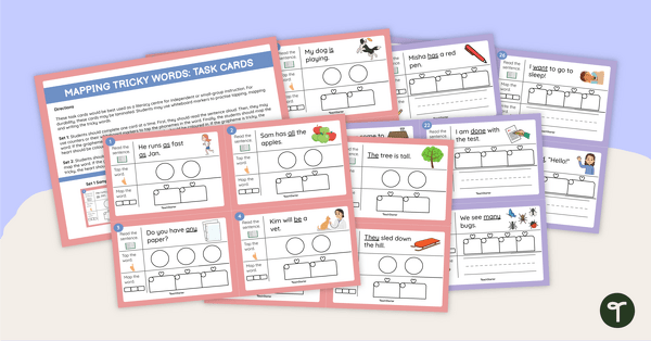 Go to Mapping Tricky Words - Task Cards teaching resource