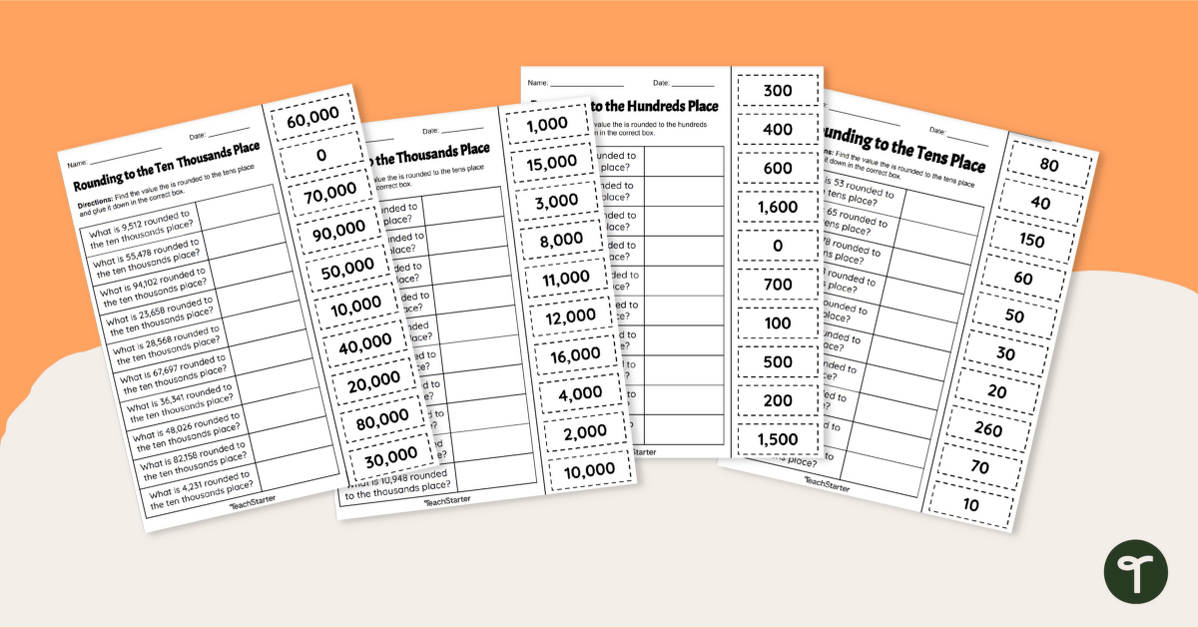 Rounding Worksheets - Cut and Paste teaching resource