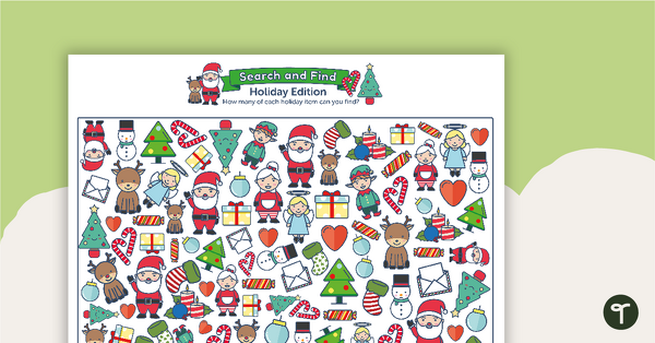 Go to Christmas Worksheet - Search and Find teaching resource