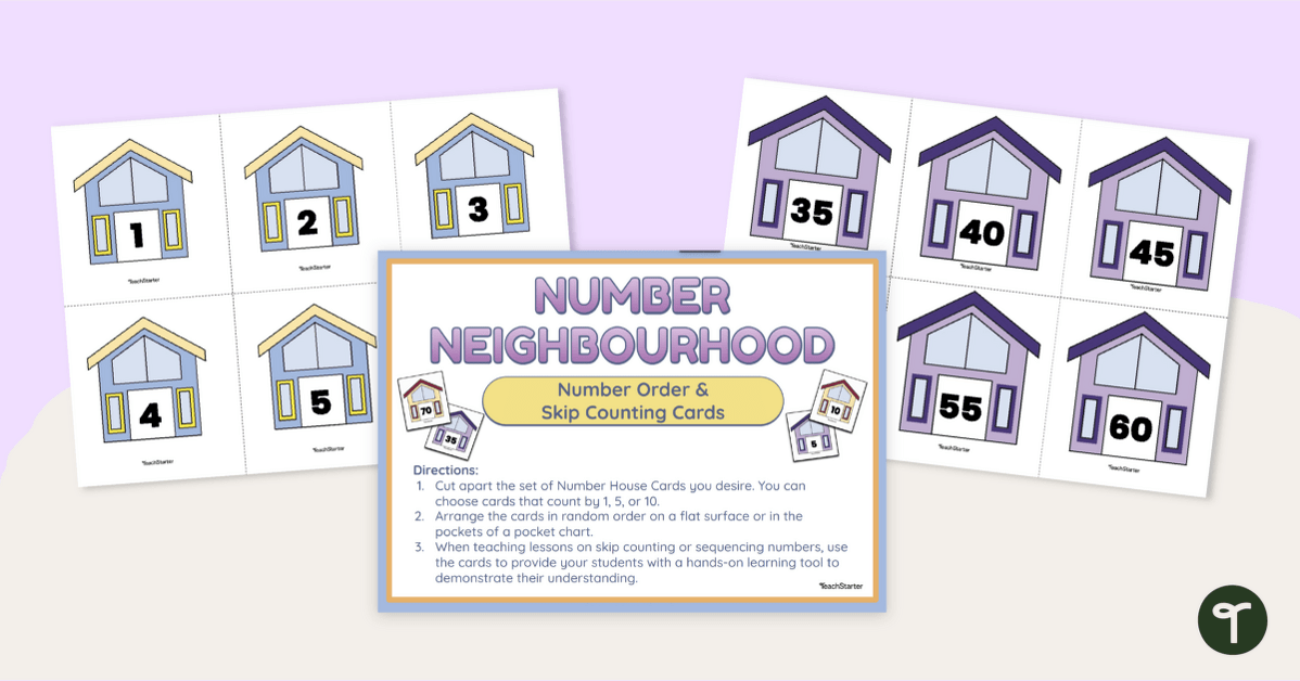Number Neighbourhood - Number Line Sequencing Cards teaching resource